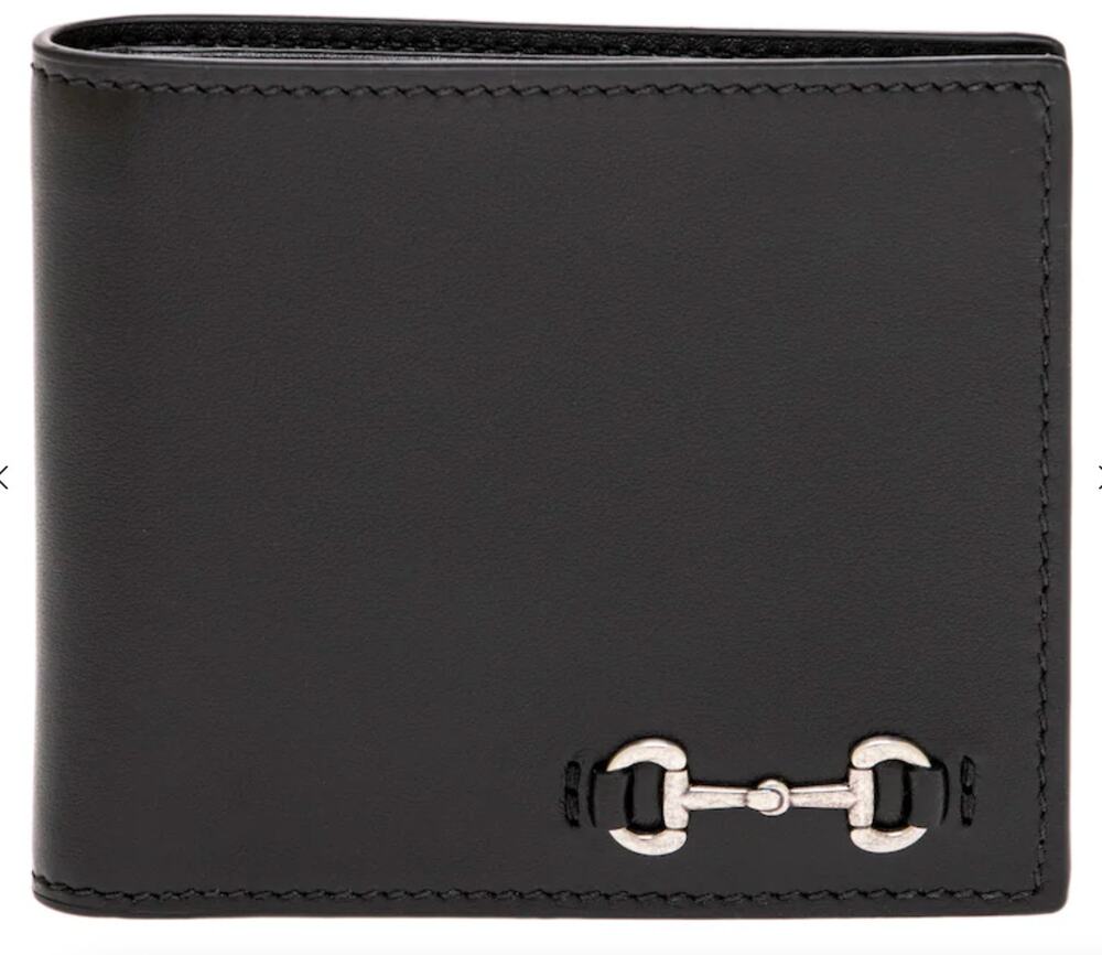 Gucci Horsebit Leather Bifold Wallet Black NIB Box Dust Bag Mens